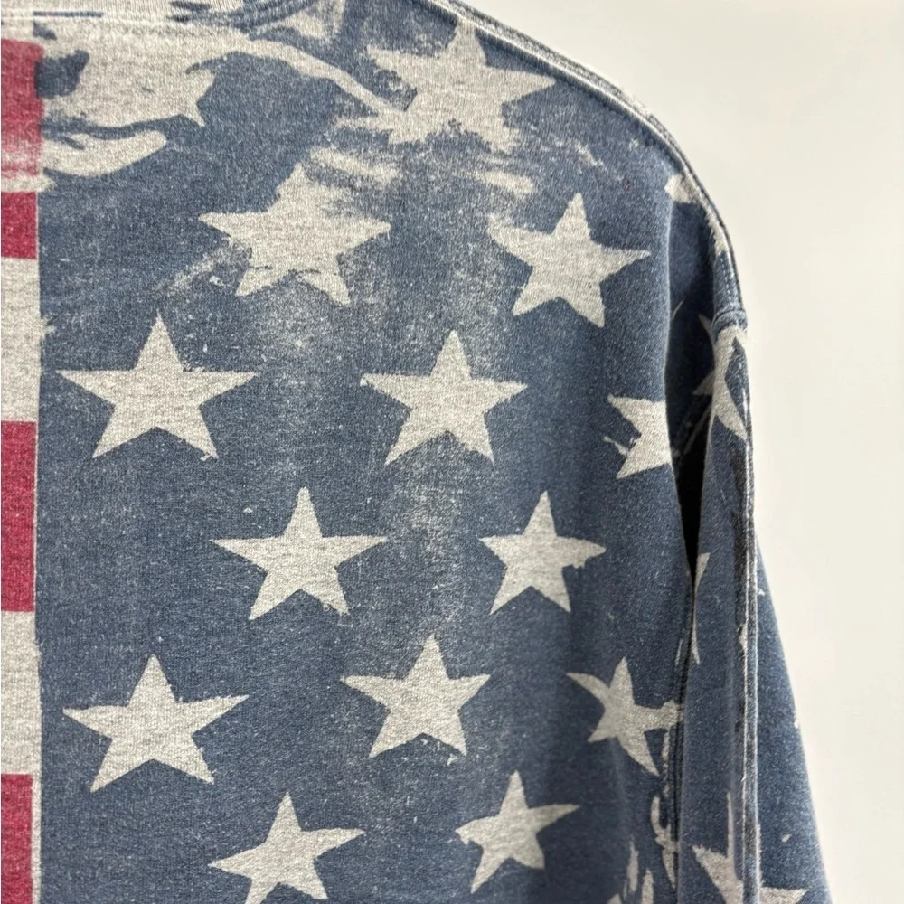 Unisex gilden American USA flag sweatshirt long sleeve cotton size medium - Picture 10 of 15